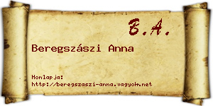 Beregszászi Anna névjegykártya