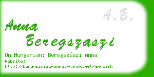 anna beregszaszi business card