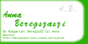 anna beregszaszi business card